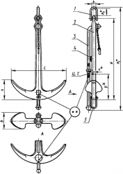 Якорь адмиралтейский 700 кг ГОСТ 760-74